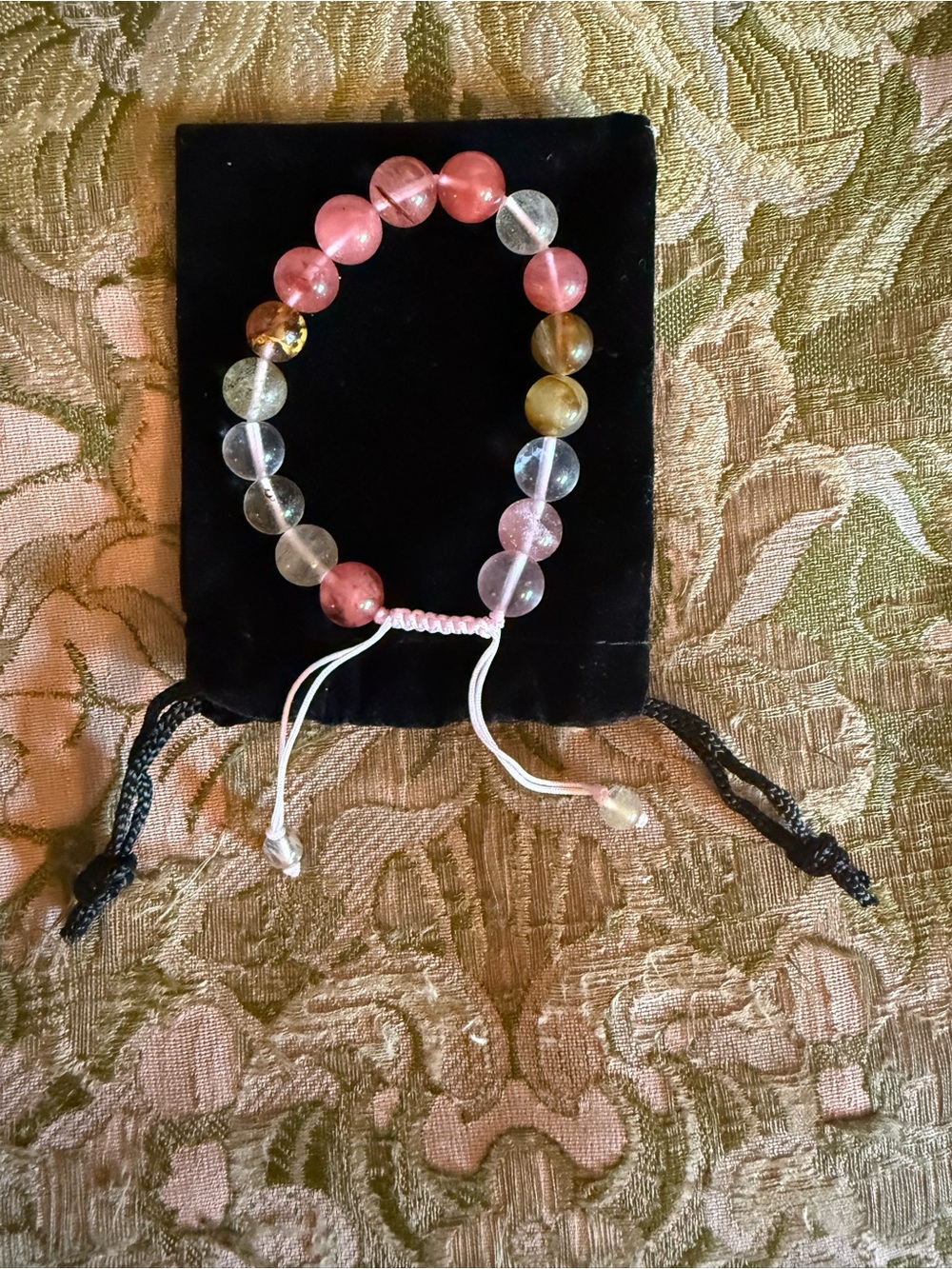 Adjustable Glass Bead Bracelet